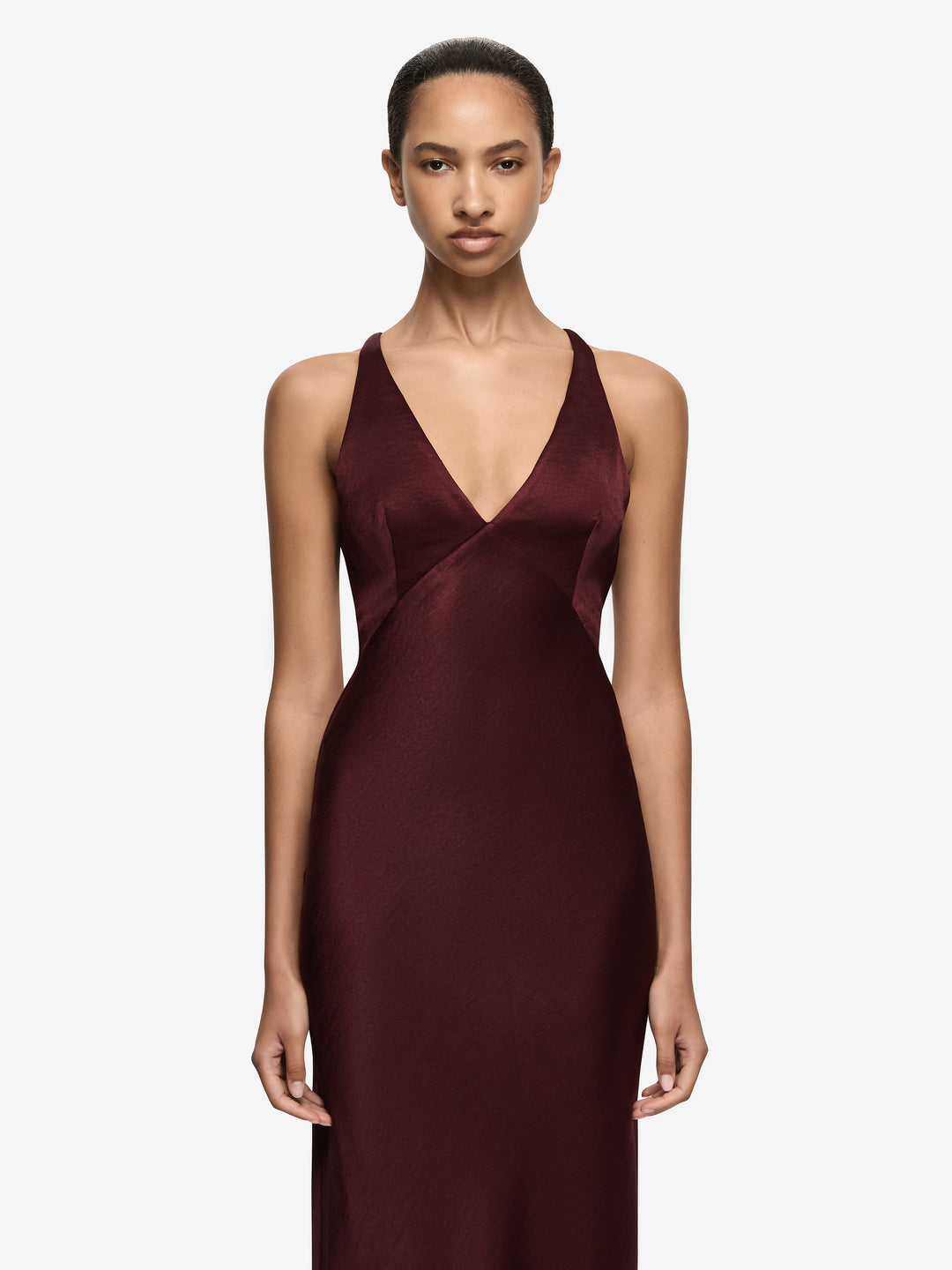 THE DREAMER V NECK DRESS - PLUM