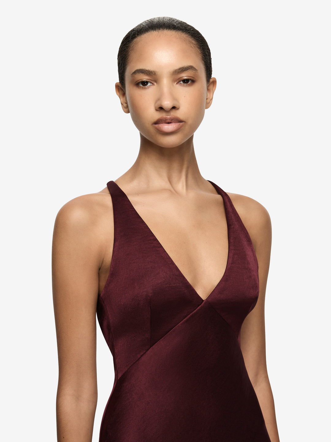 THE DREAMER V NECK DRESS - PLUM