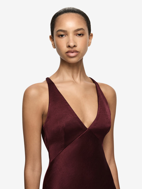 THE DREAMER V NECK DRESS - PLUM
