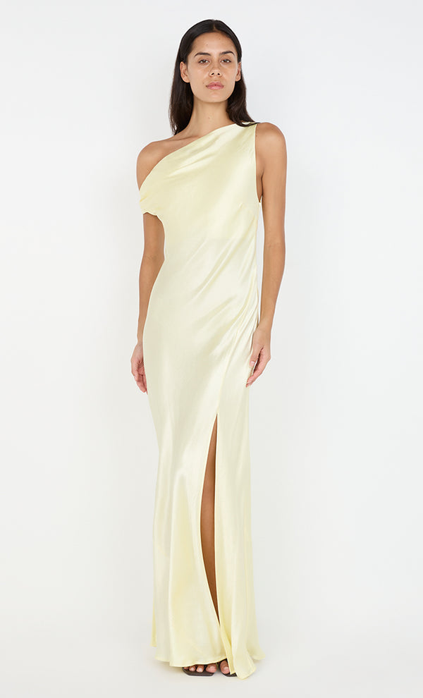 SOL ASYM DRESS - ICE YELLOW