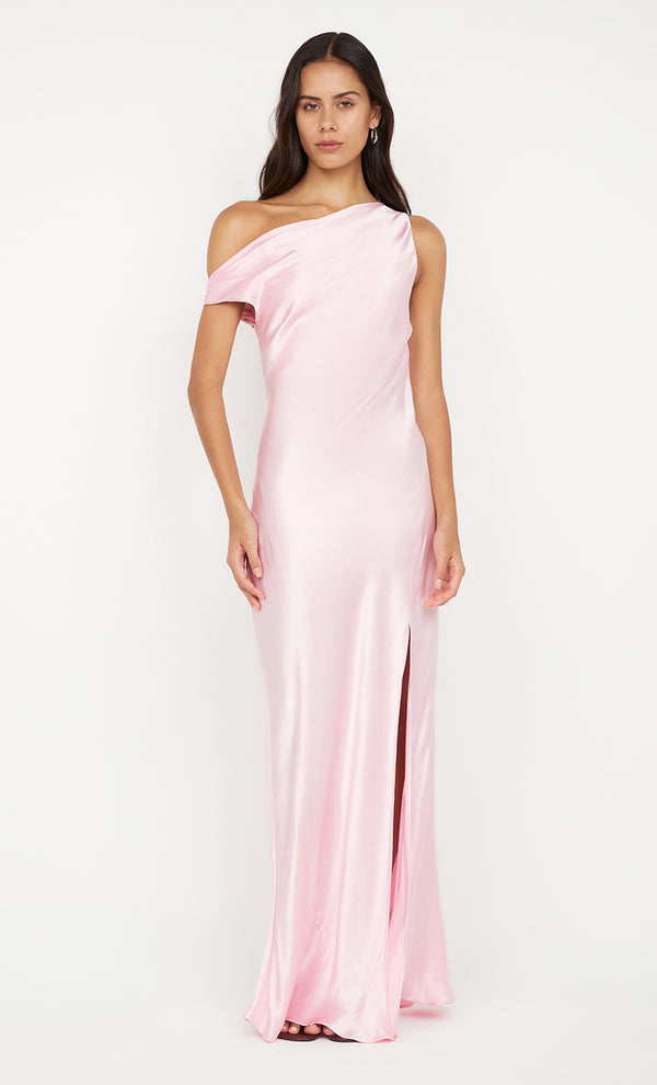 SOL ASYM DRESS - POWDER PINK