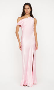 SOL ASYM DRESS - POWDER PINK