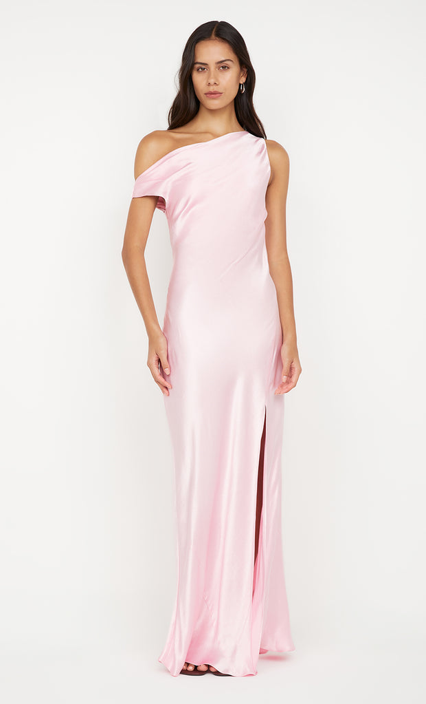 SOL ASYM DRESS - POWDER PINK