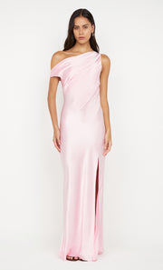SOL ASYM DRESS - POWDER PINK