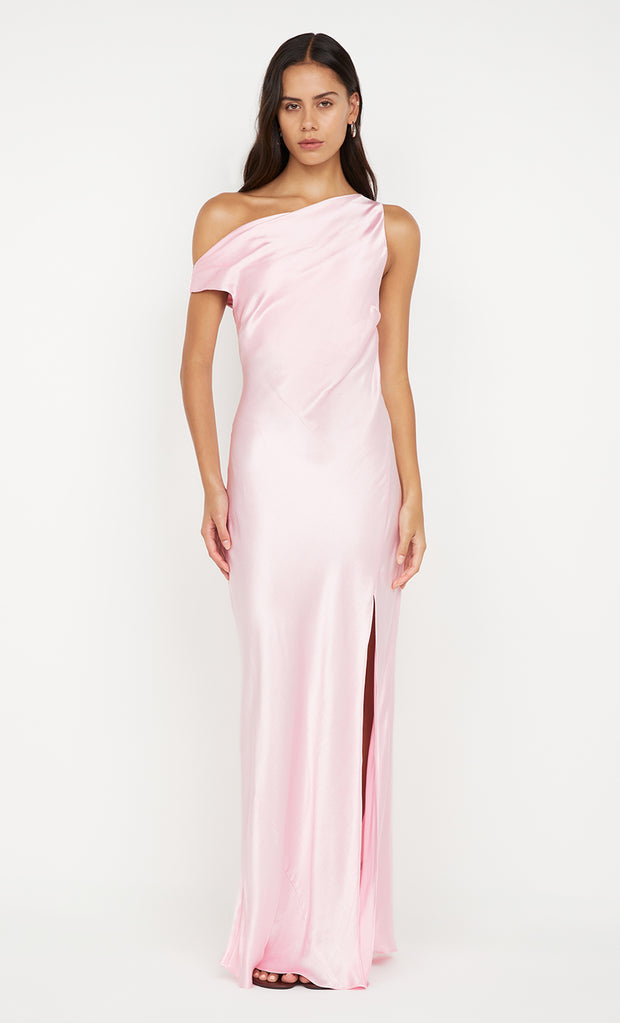 SOL ASYM DRESS - POWDER PINK