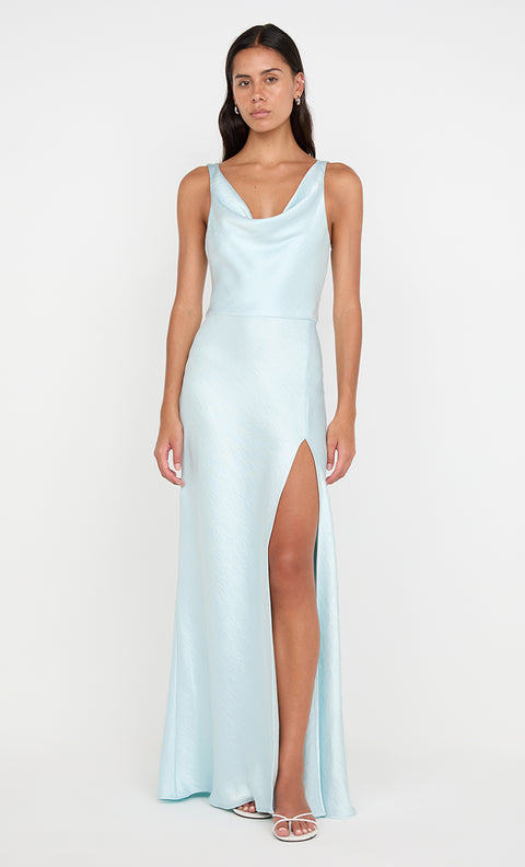 AUSTEN COWL NECK MAXI DRESS - ARCTIC BLUE