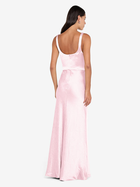 AUSTEN COWL NECK MAXI DRESS - POWDER PINK