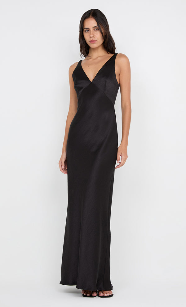 AUSTEN V NECK MAXI DRESS - BLACK