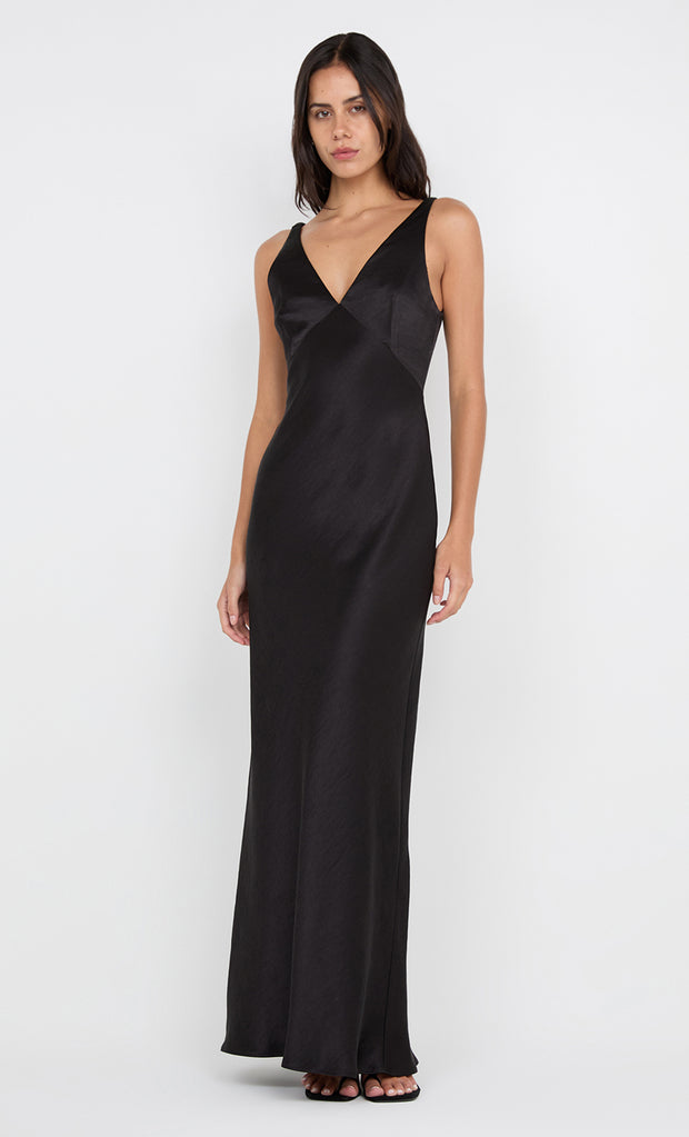 AUSTEN V NECK MAXI DRESS - BLACK