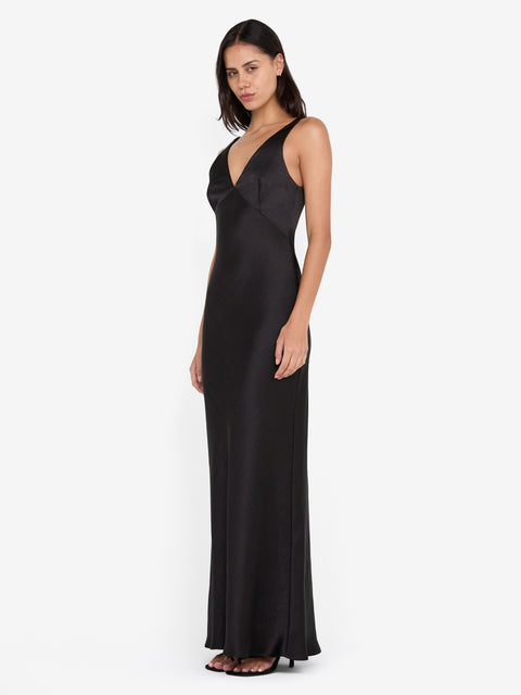 AUSTEN V NECK MAXI DRESS - BLACK