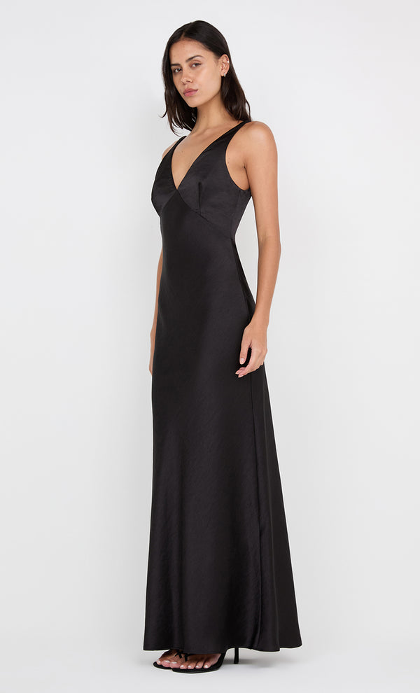 AUSTEN V NECK MAXI DRESS - BLACK