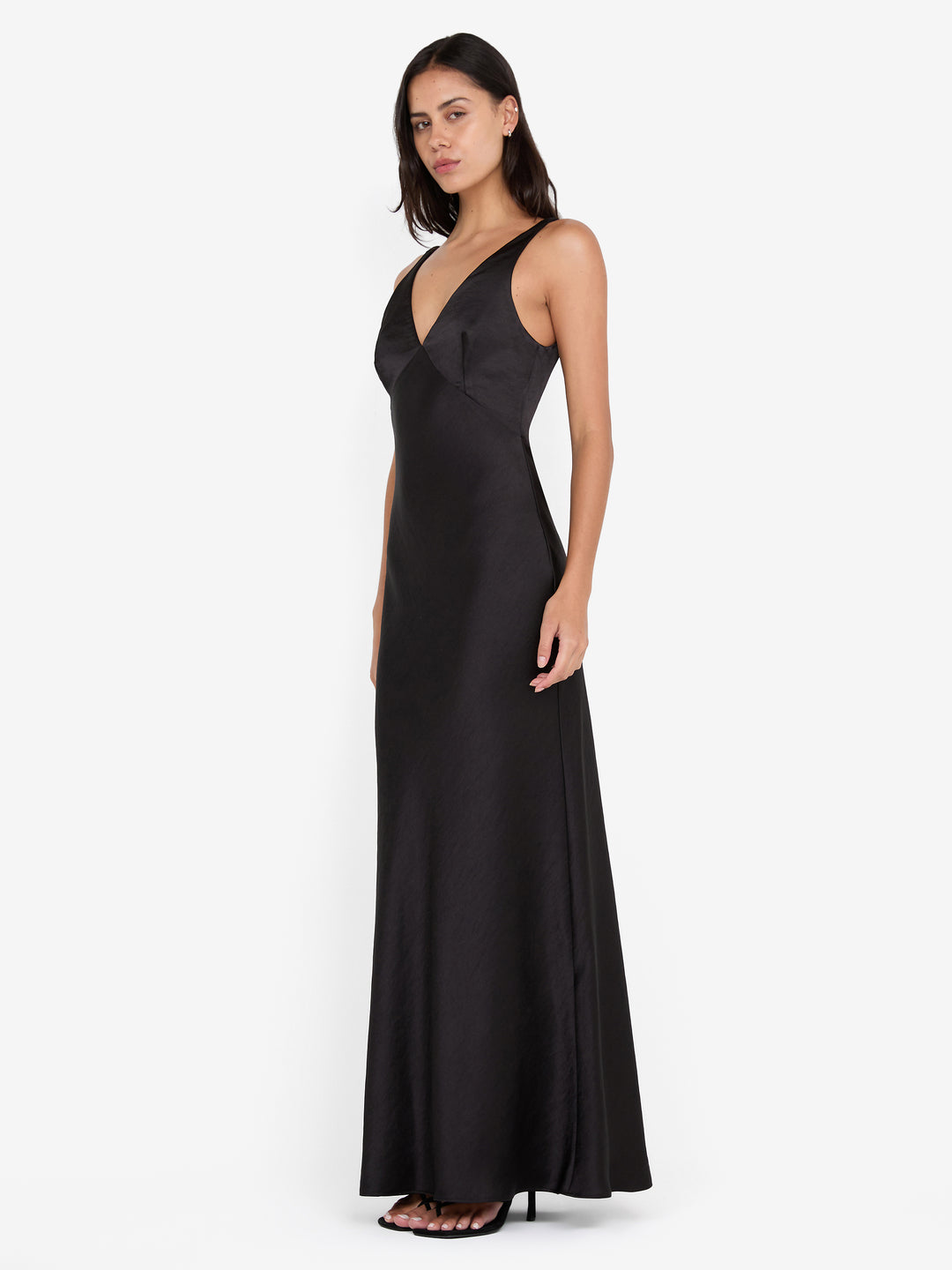 AUSTEN V NECK MAXI DRESS - BLACK