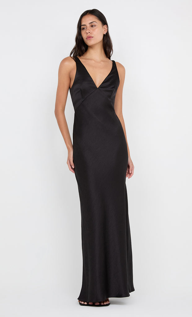 AUSTEN V NECK MAXI DRESS - BLACK