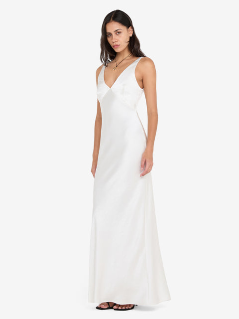 AUSTEN V NECK MAXI DRESS - IVORY