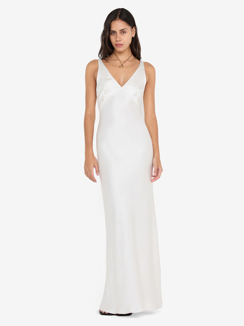 AUSTEN V NECK MAXI DRESS - IVORY
