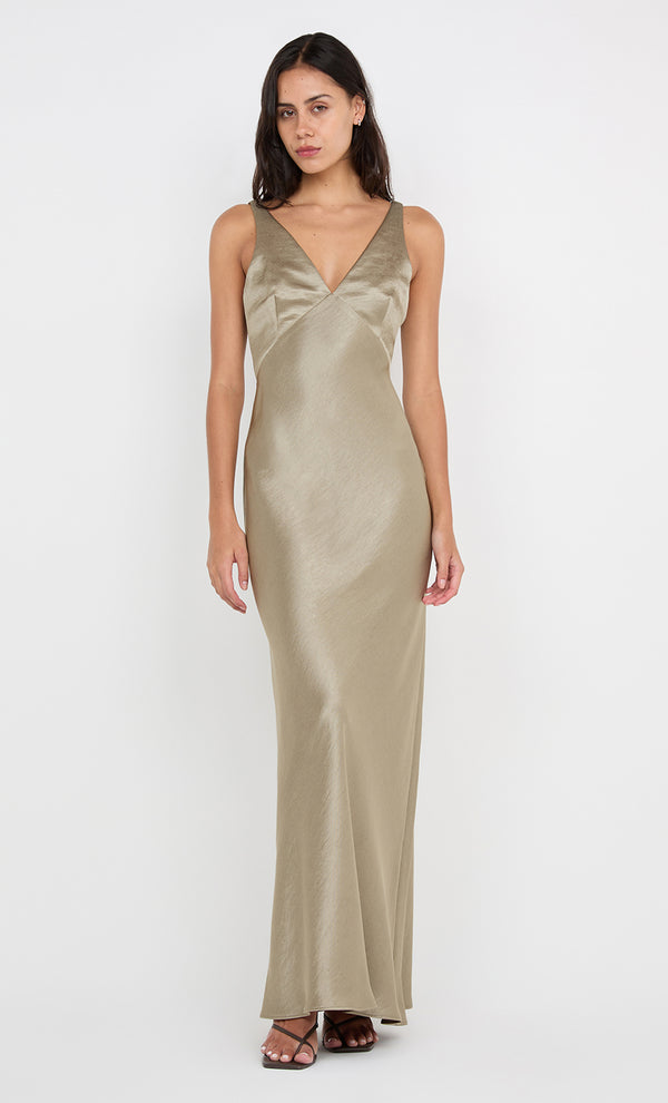 AUSTEN V NECK MAXI DRESS - SAGE