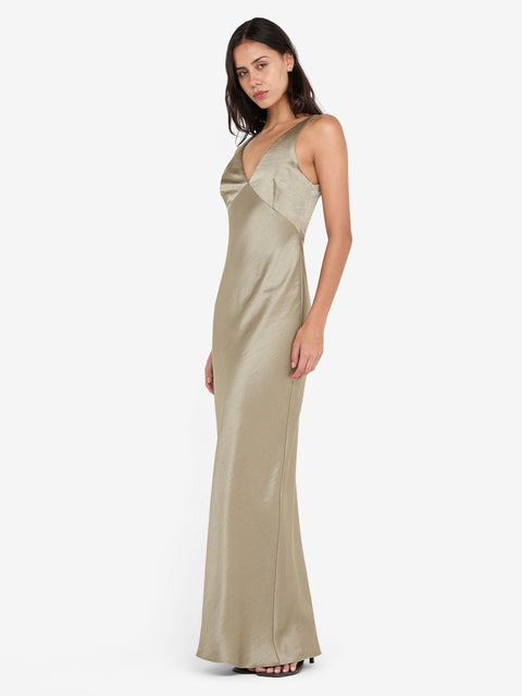 AUSTEN V NECK MAXI DRESS - SAGE