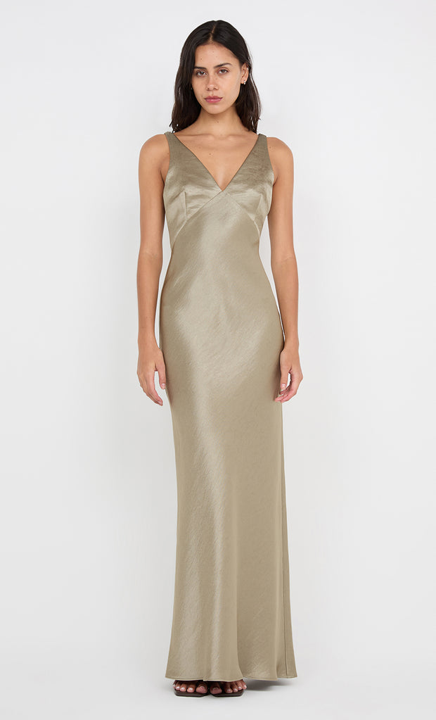 AUSTEN V NECK MAXI DRESS - SAGE