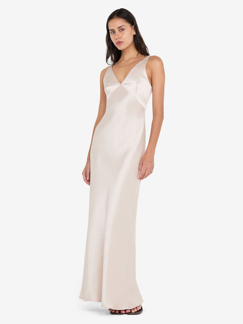 AUSTEN V NECK MAXI DRESS - SAND