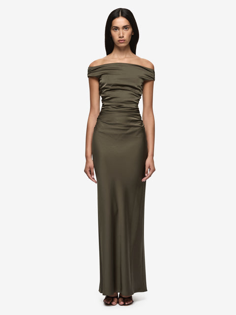 ETERNITY OFF SHOULDER MAXI - DARK WILLOW