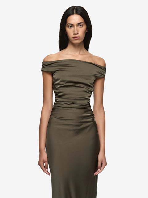 ETERNITY OFF SHOULDER MAXI - DARK WILLOW