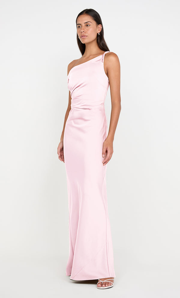 LUNETTA TWIST STRAP DRESS - POWDER PINK