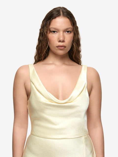 AUSTEN COWL NECK MAXI DRESS - ICE YELLOW
