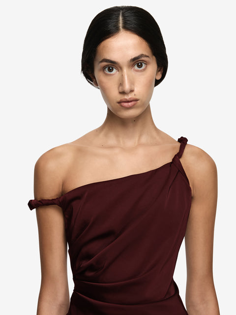 LUNETTA TWIST STRAP DRESS - PLUM