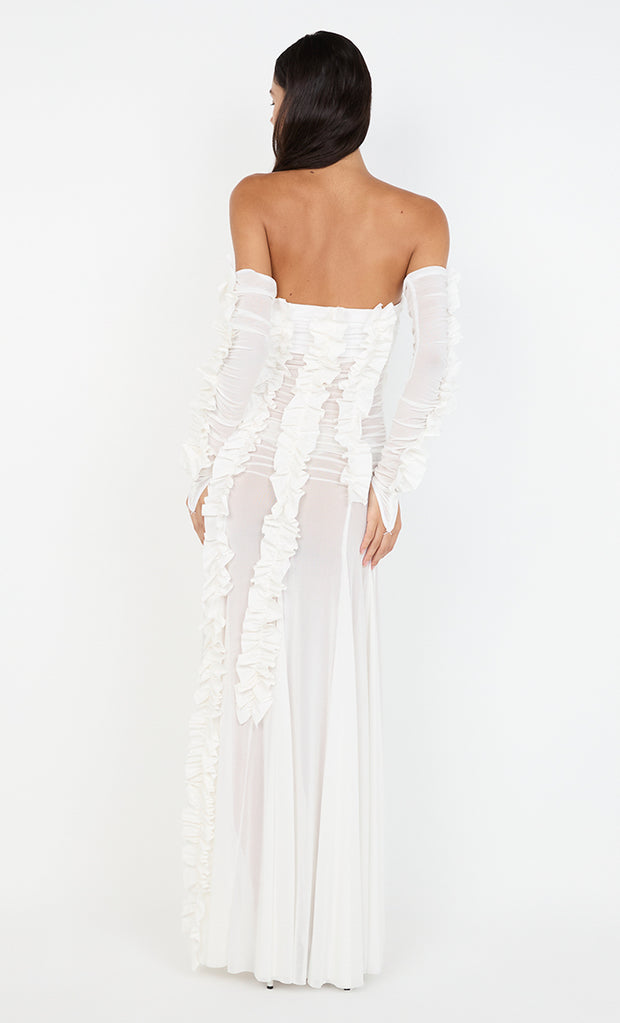 VIOLA RUFFLE GOWN - IVORY