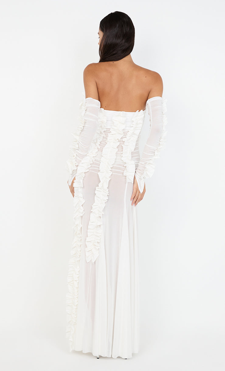 VIOLA RUFFLE GOWN - IVORY