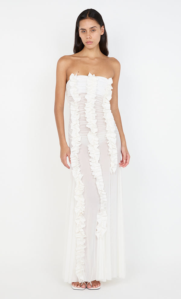 VIOLA RUFFLE GOWN - IVORY