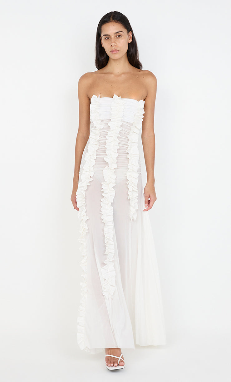 VIOLA RUFFLE GOWN - IVORY