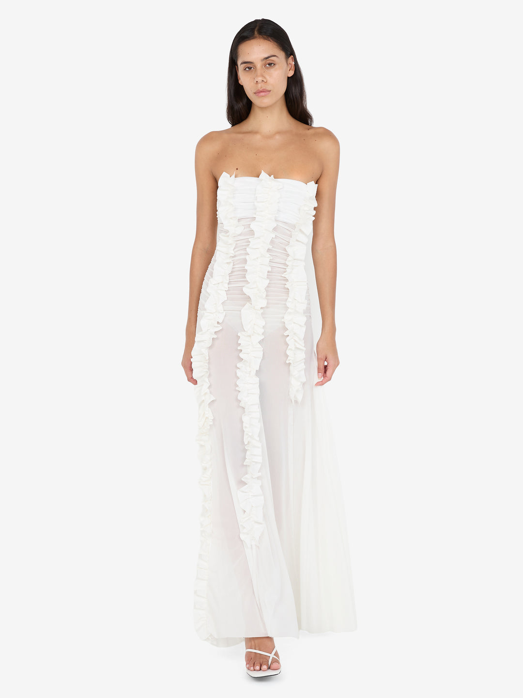 VIOLA RUFFLE GOWN - IVORY