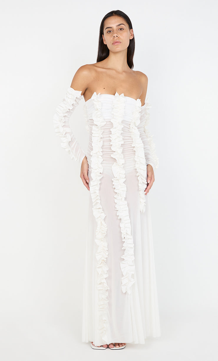 VIOLA RUFFLE GOWN - IVORY