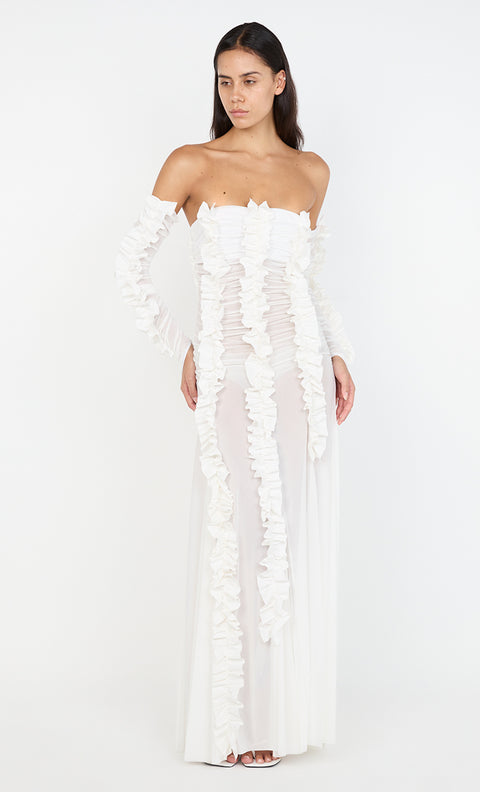 VIOLA RUFFLE GOWN - IVORY