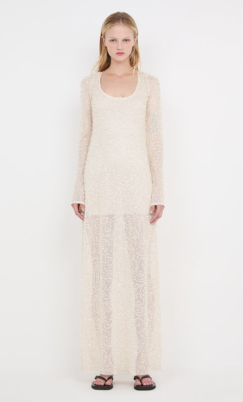 EDITH LONG SLEEVE GOWN - BUTTERCREAM