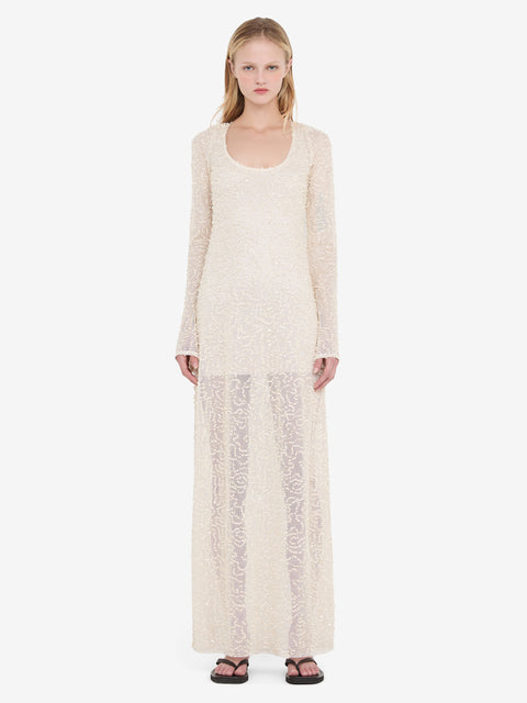 EDITH LONG SLEEVE GOWN - BUTTERCREAM