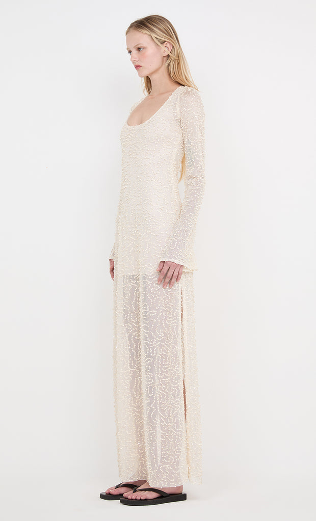 EDITH LONG SLEEVE GOWN - BUTTERCREAM