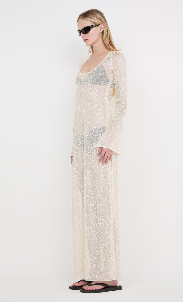 EDITH LONG SLEEVE GOWN - BUTTERCREAM