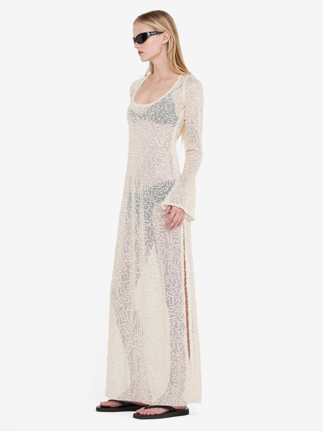 EDITH LONG SLEEVE GOWN - BUTTERCREAM