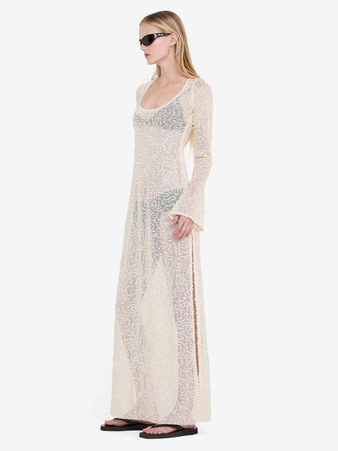 EDITH LONG SLEEVE GOWN - BUTTERCREAM