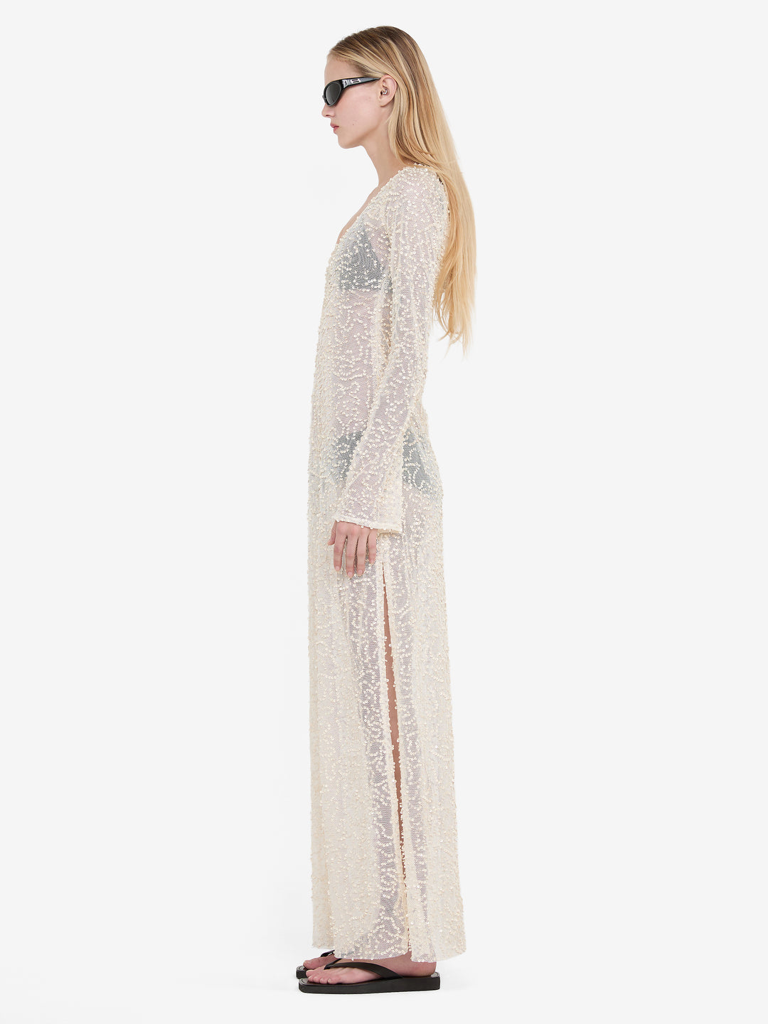 EDITH LONG SLEEVE GOWN - BUTTERCREAM