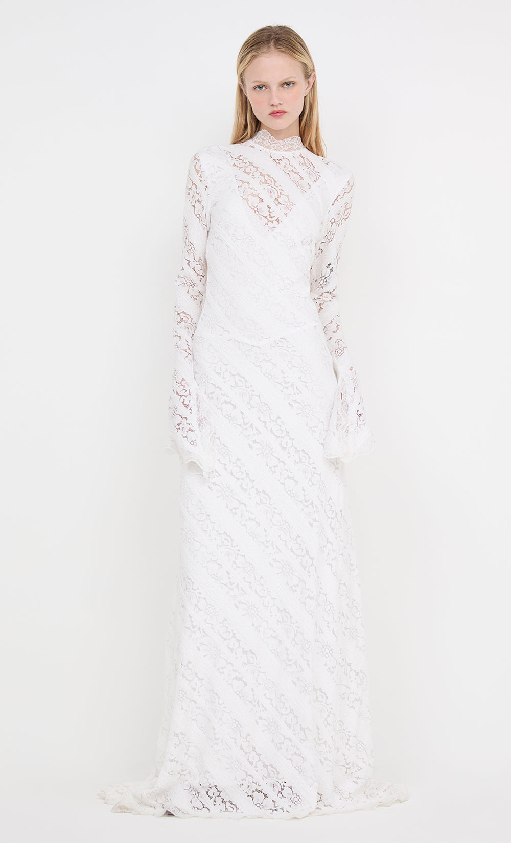 HENRIETTA LONG SLEEVE GOWN - WHITE