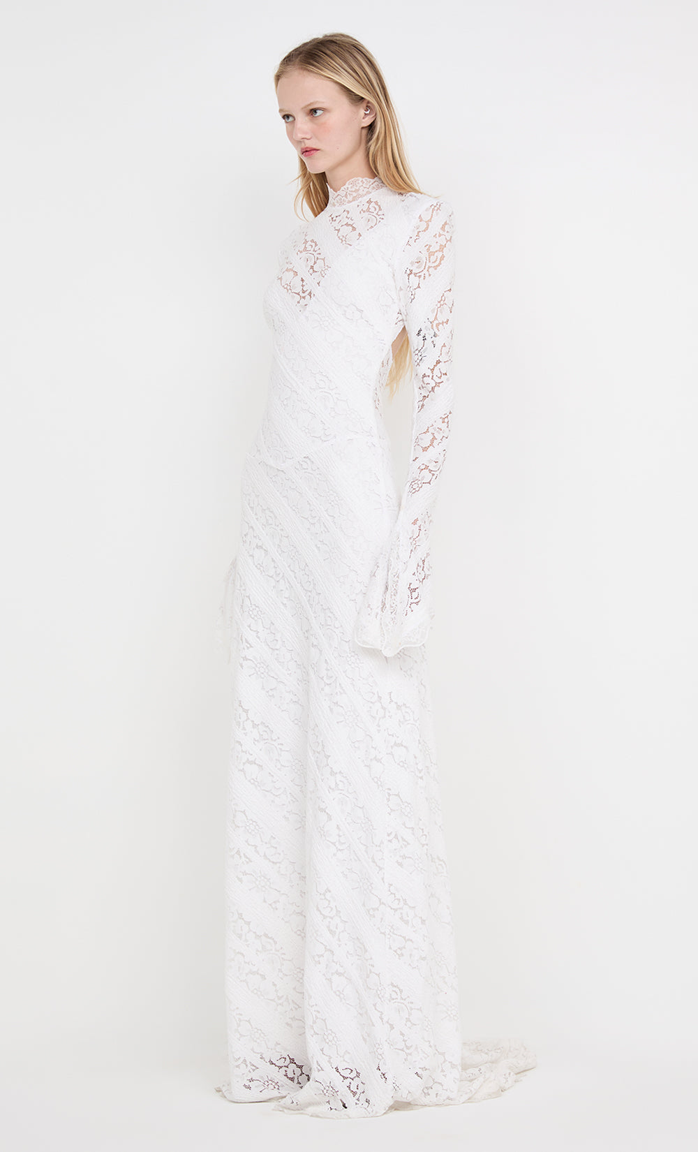 HENRIETTA LONG SLEEVE GOWN - WHITE