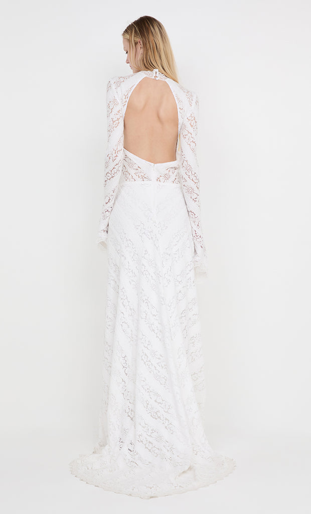 HENRIETTA LONG SLEEVE GOWN - WHITE