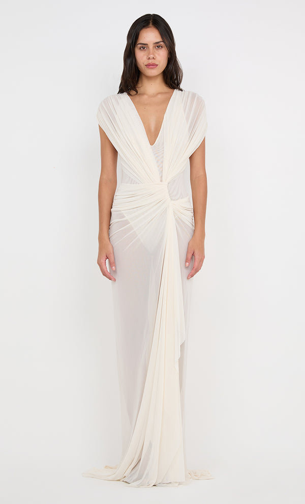 LEIA DRAPE GOWN - BUTTERCREAM