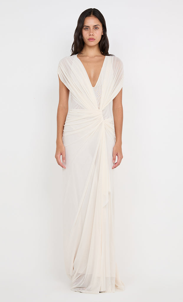 LEIA DRAPE GOWN - BUTTERCREAM