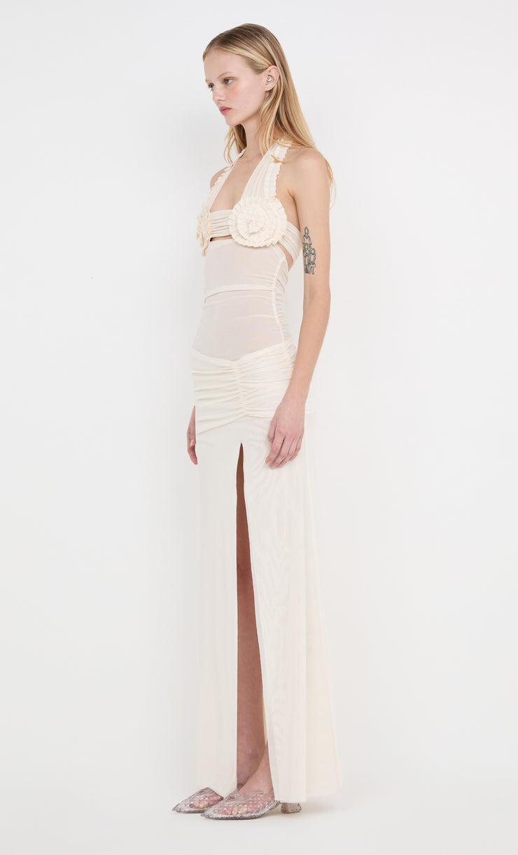 VIOLA SPIRAL MAXI DRESS - BUTTERCREAM