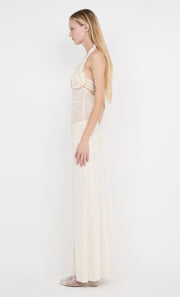 VIOLA SPIRAL MAXI DRESS - BUTTERCREAM