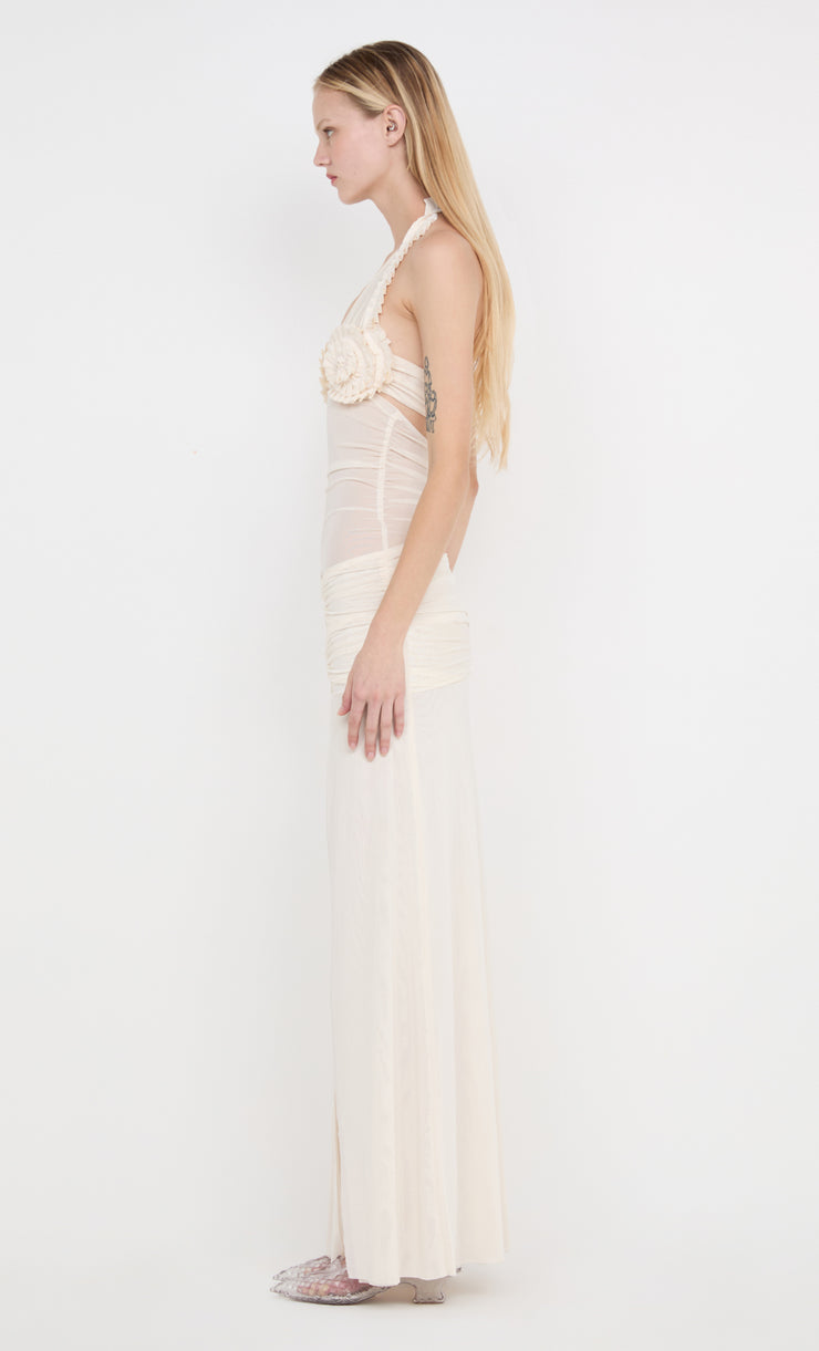 VIOLA SPIRAL MAXI DRESS - BUTTERCREAM